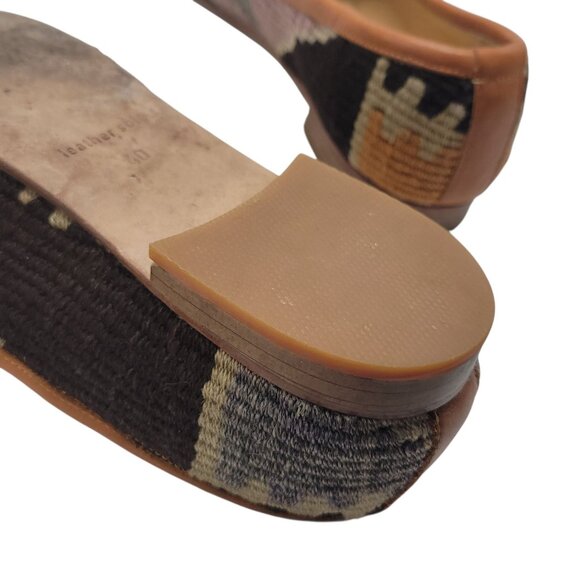 Handmade Turkish Kilim Rug Loafers With Leather Soles & Insides size 40 US 9 - Picture 6 of 16